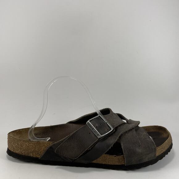 Birkenstock Lugano Slide Sandals Mens Size 11, EU44 Brown Distressed Criss Cross Birkenstock Lugano Sandal - Men main image 2